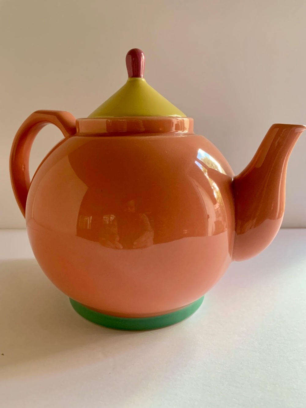 Vintage Lindt Stymeist Peach Porcelain Teapot | 1980s Japan | Pastel Colorway